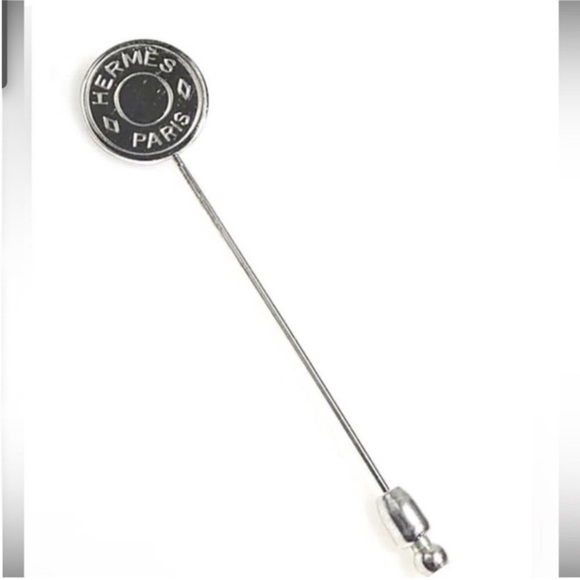 Hermes Jewelry - Hermès Silver Logo Stick Pin Vintage Clous de Selle Lapel Pin Brooch